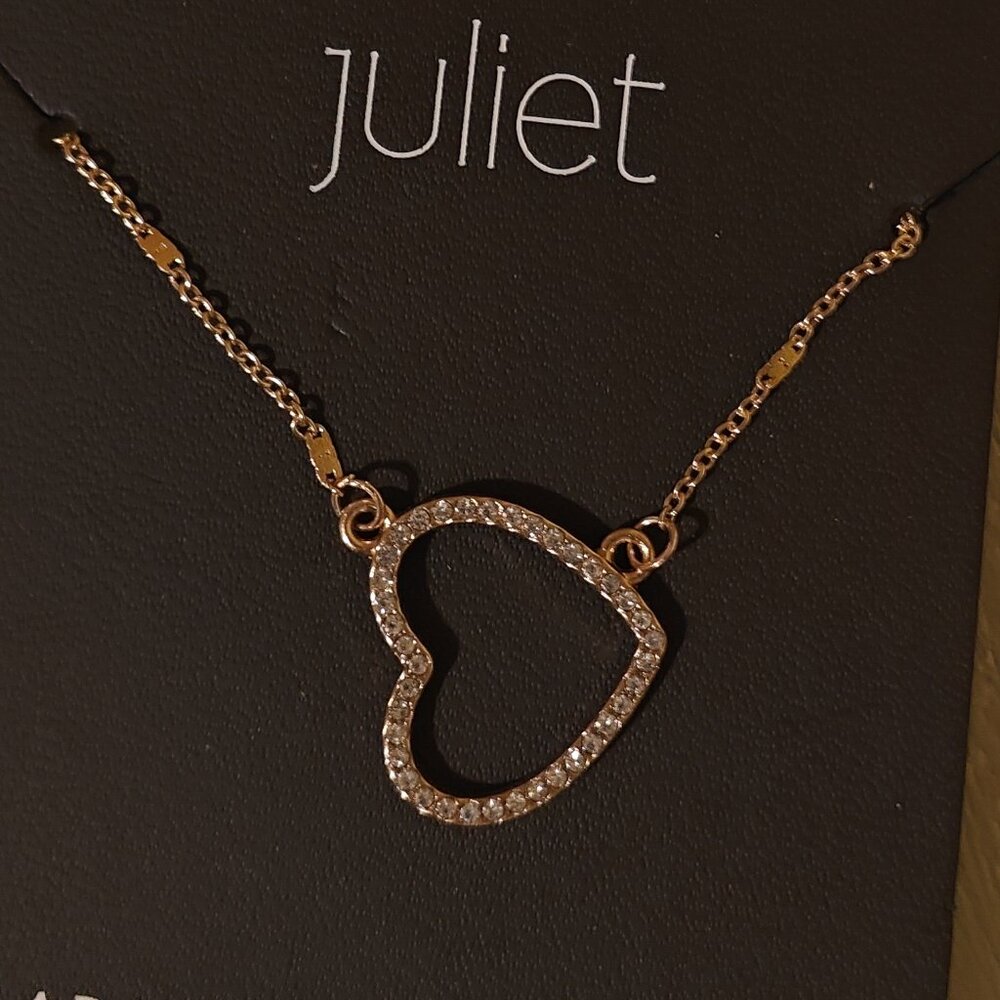 Juliet Gold Plated Hypoallergenic Heart Necklace. Brand New.